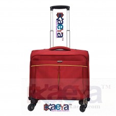 OkaeYa 16 inch 4 wheel Trolley Cabin Bag- Exclusive Pilot Bag Shape-Red